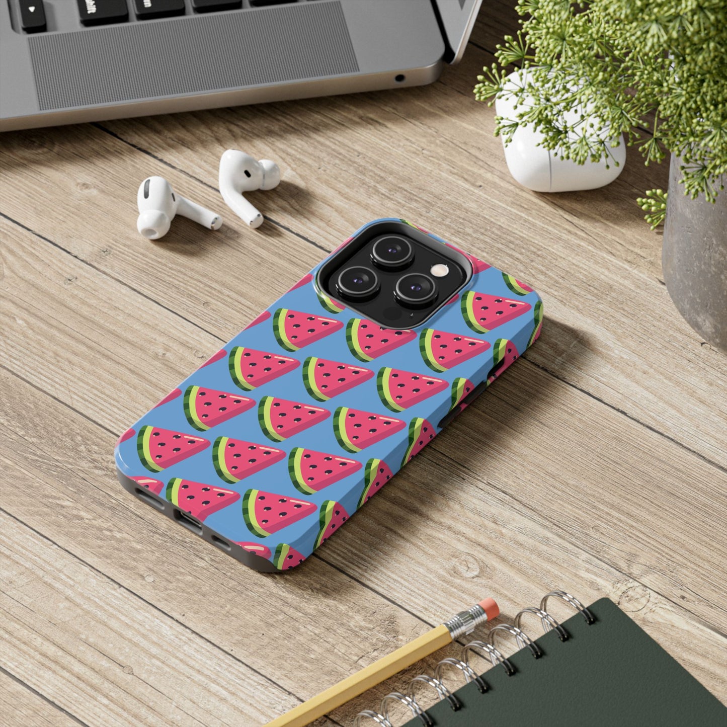 Watermelon Fun Tough Phone Case - Summer Vibes, Blue - for iPhone
