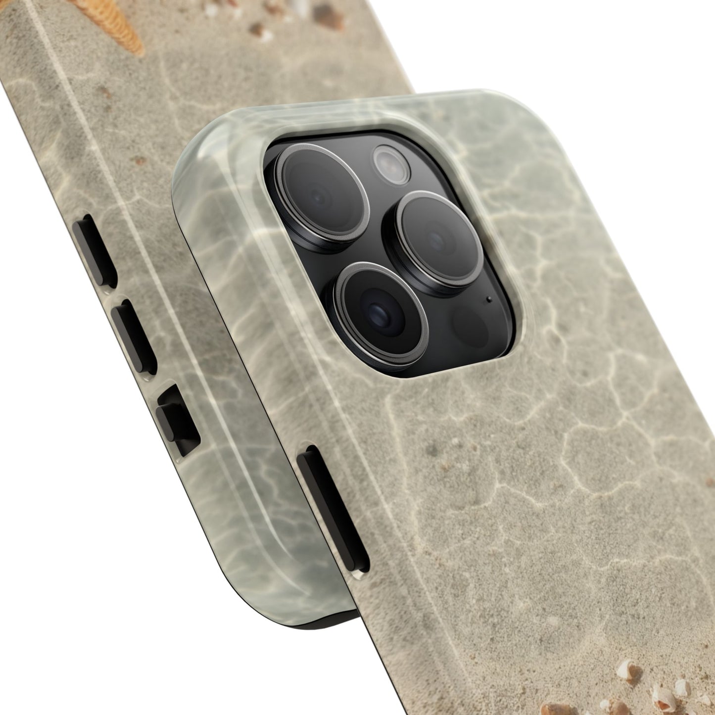 Beach-Inspired Tough Phone Case with Starfish and Seashell Design