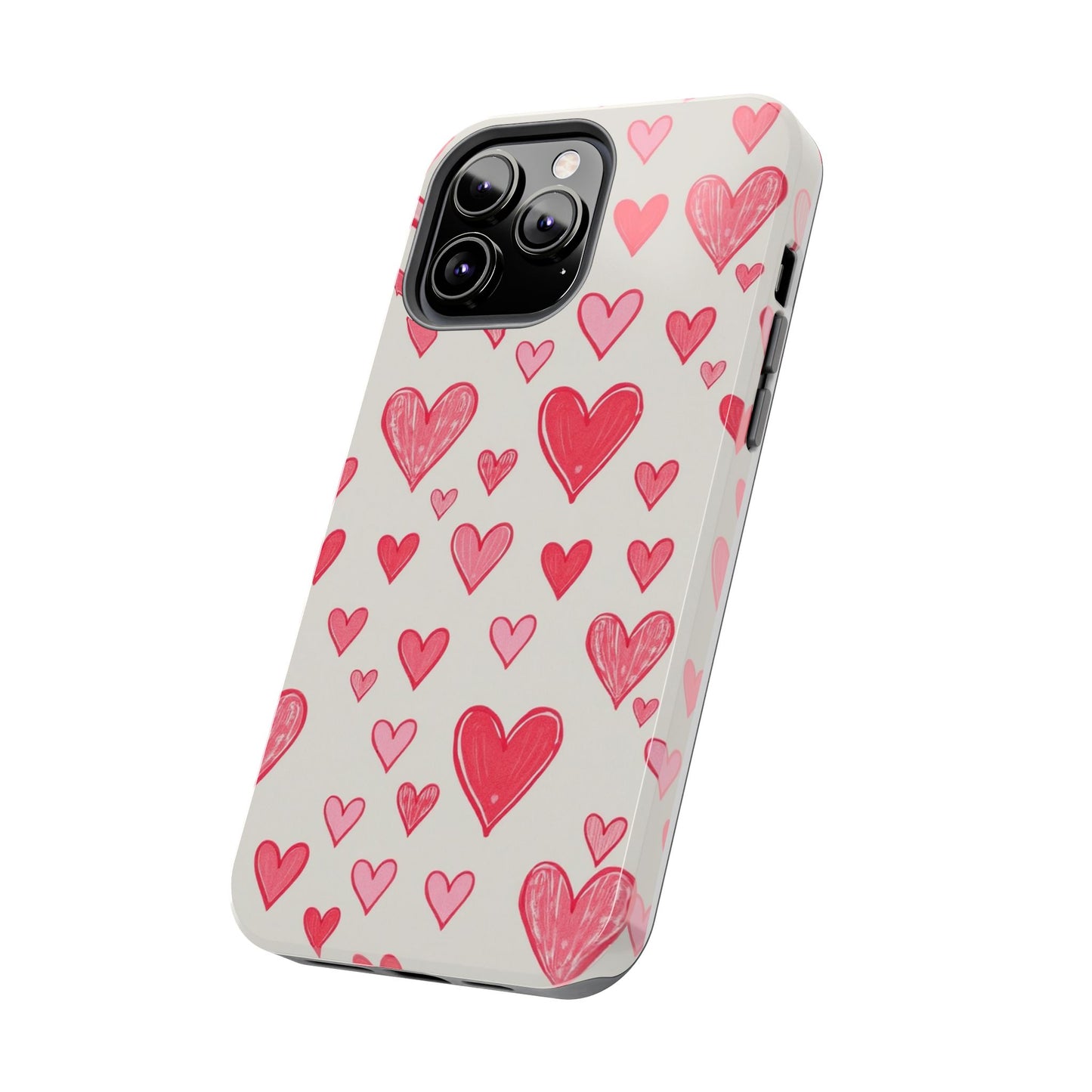 Heart Pattern Tough Phone Case - Cute and Stylish Protection