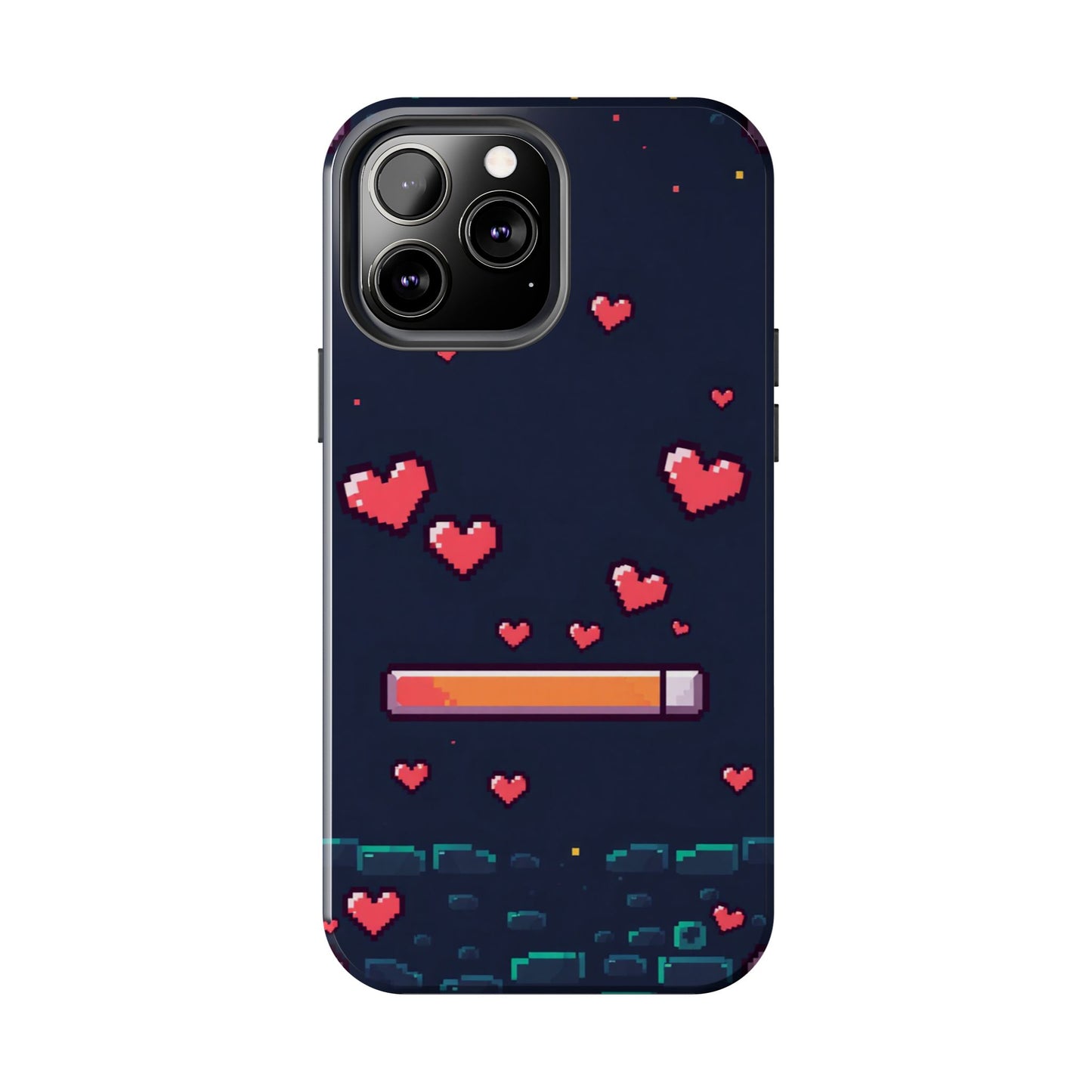 Pixel Heart Tough Phone Case - Retro Gamer Style for Valentine's Day