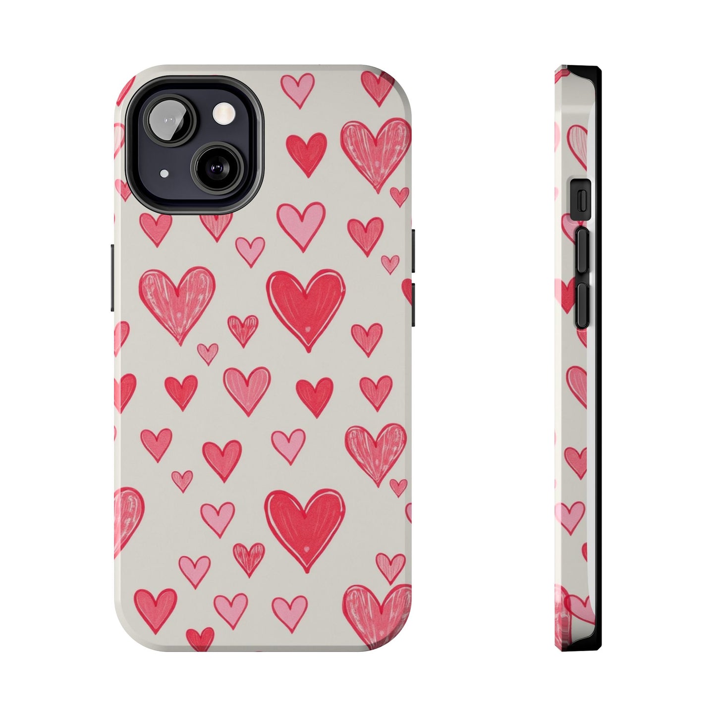Heart Pattern Tough Phone Case - Cute and Stylish Protection