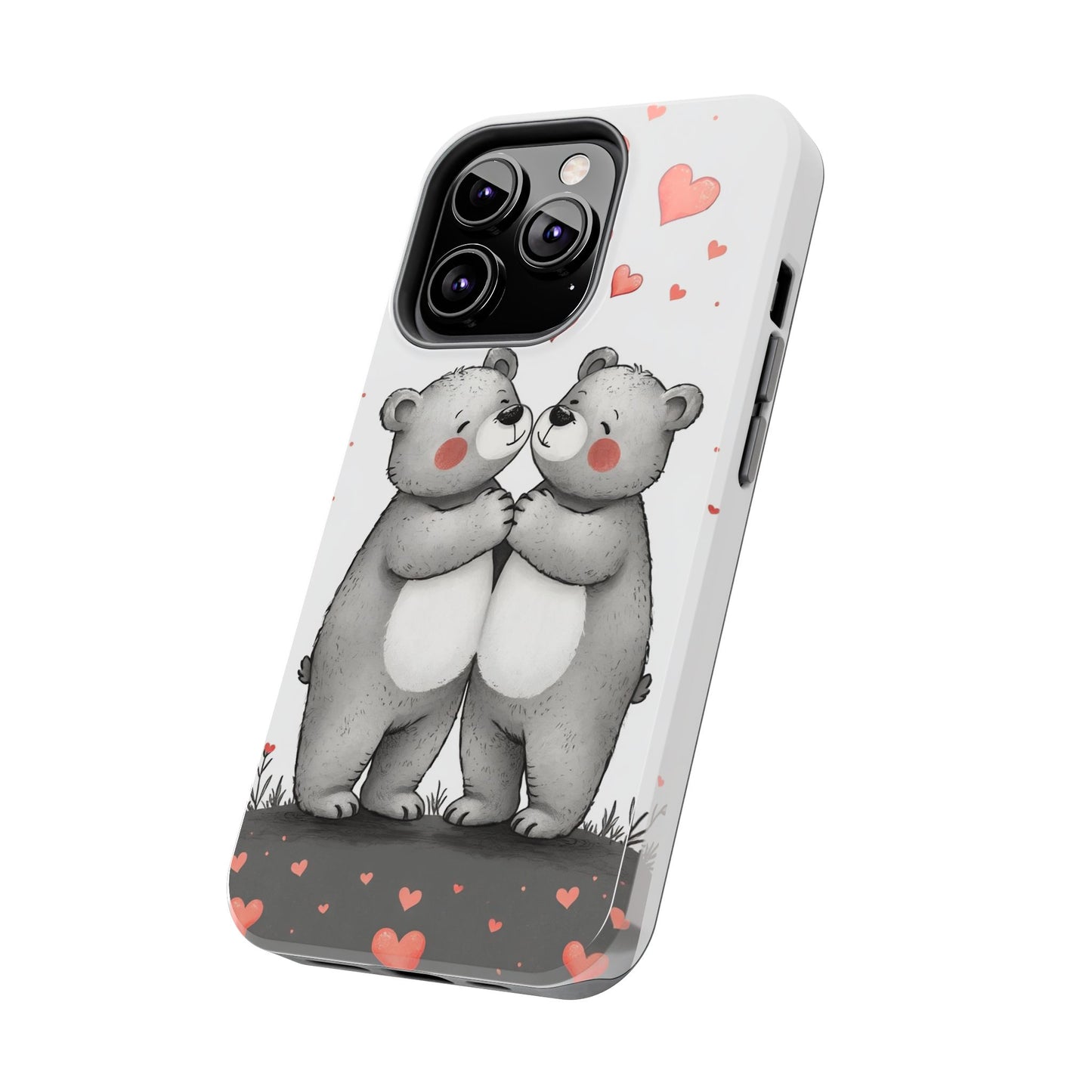 Cute Bear Love Tough Phone Case - Perfect for Valentine's Day & Couples