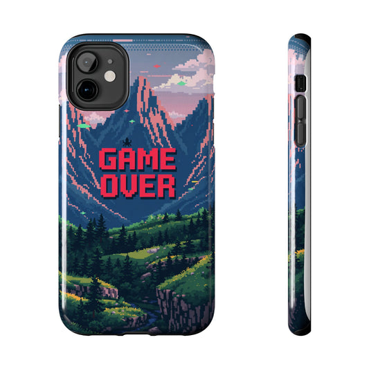 Pixel Art Tough Phone Case - 'Game Over' Design for Gamers
