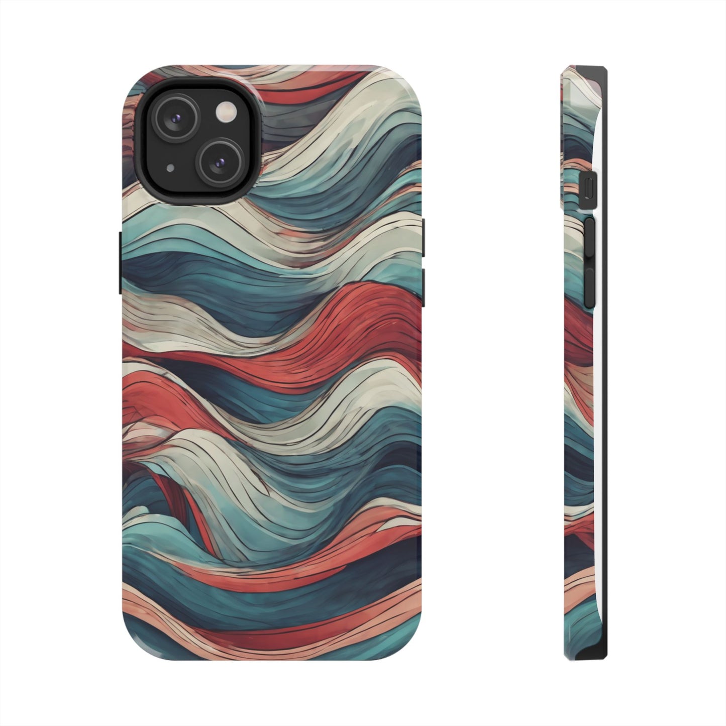 Abstract Waves Tough Phone Case - Stylish & Durable Phone Protection - for iPhone
