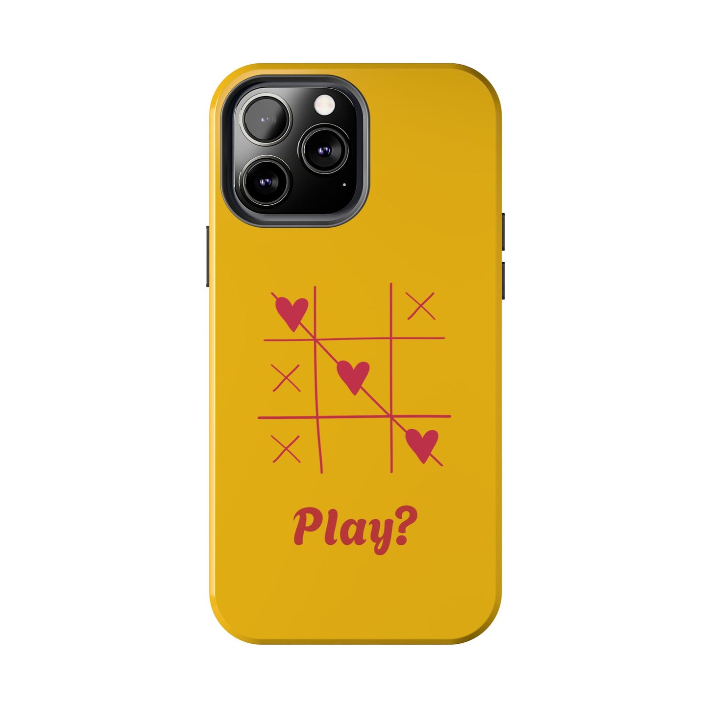 Heart Game Tough Phone Case - Fun Yellow Design for Gamers & Loved Ones - for iPhone
