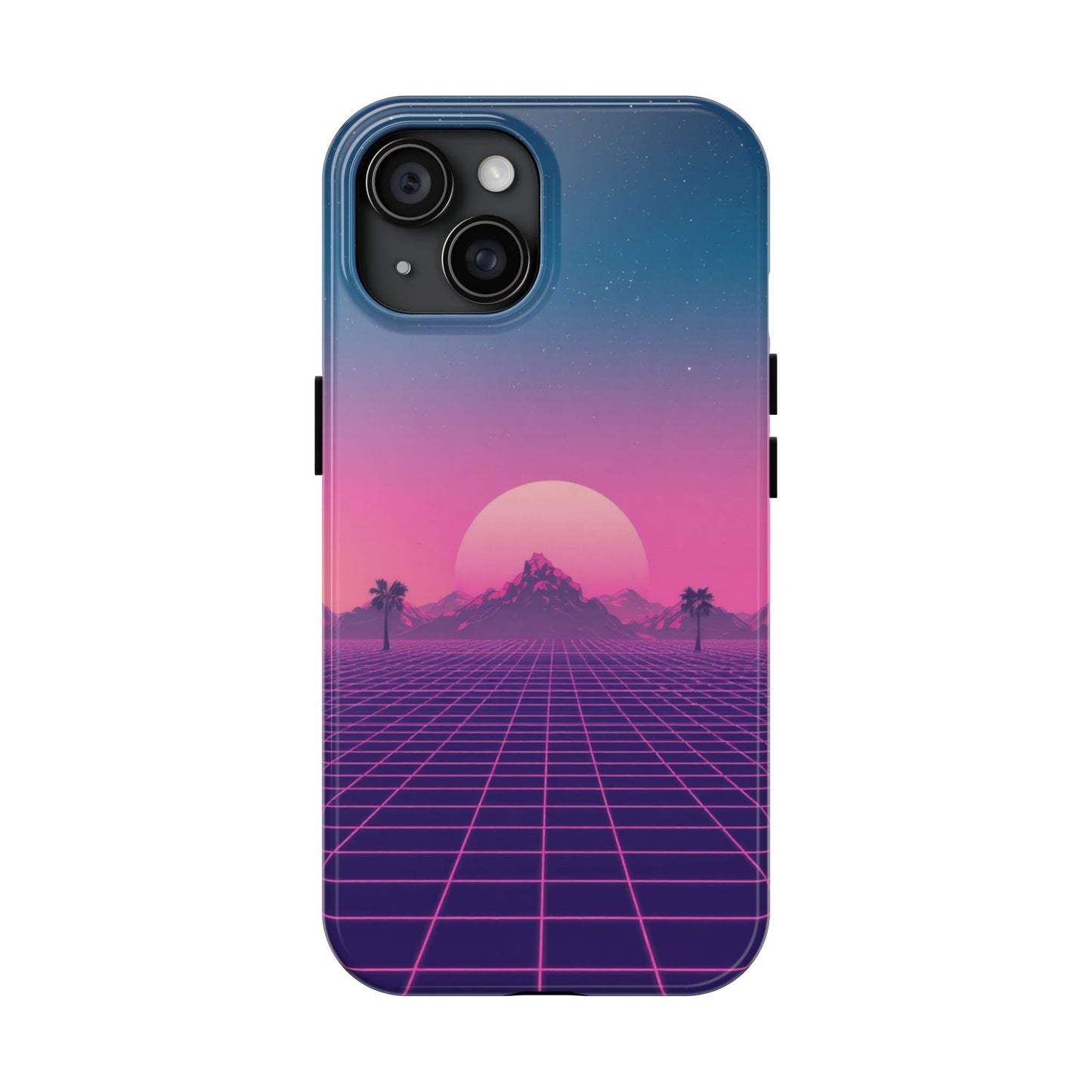 Retro Aesthetic Tough Phone Case - Vibrant Sunset Design