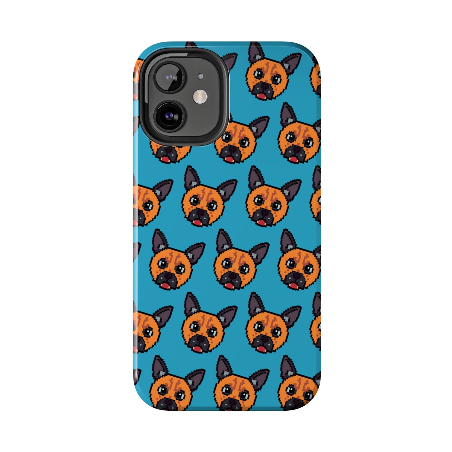 Cute Orange Dog Pixel Art Pattern Tough Phone Case - Fun & Durable Protection - for iPhone
