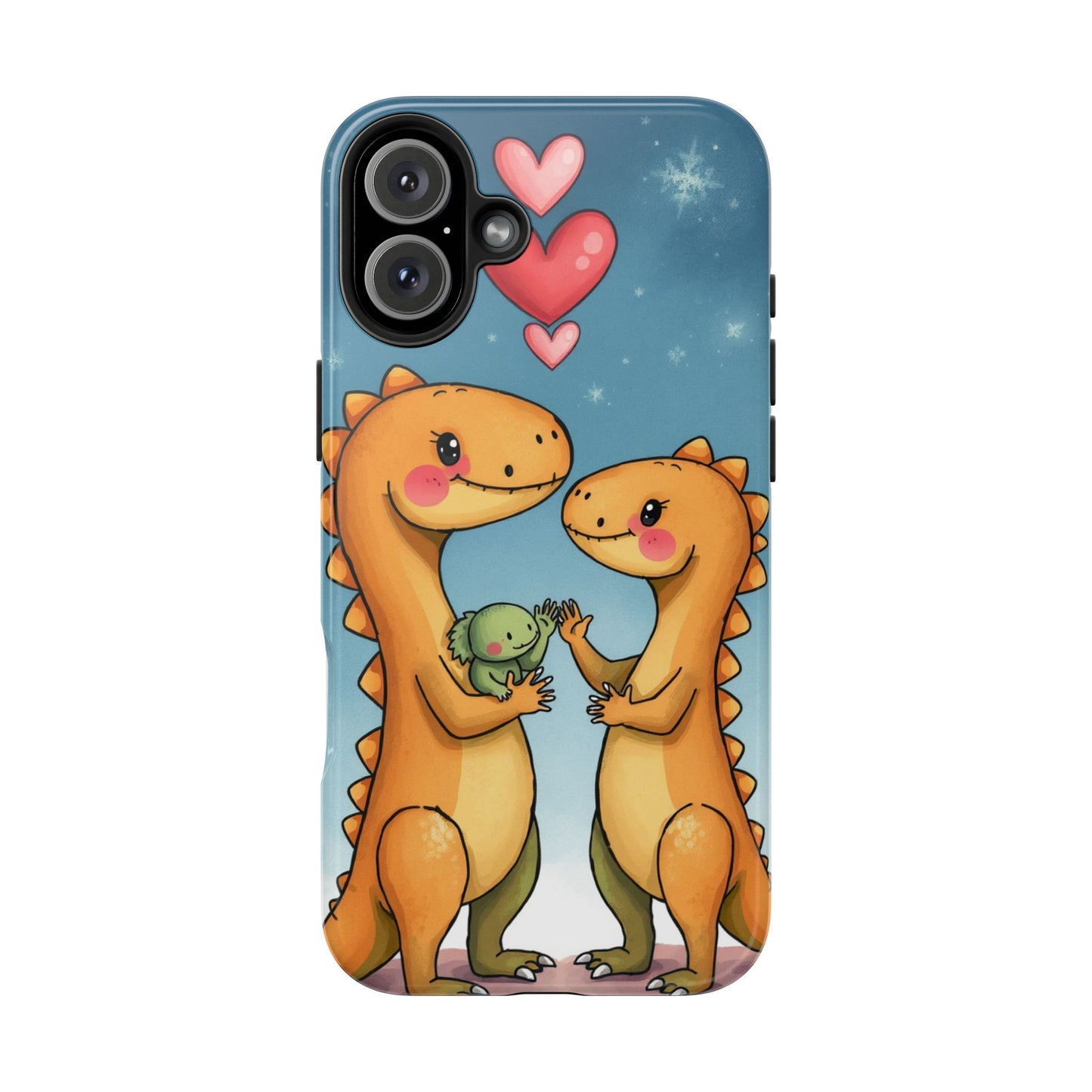 Dino Love Tough Phone Case - Cute & Durable Design for Kids & Parents
