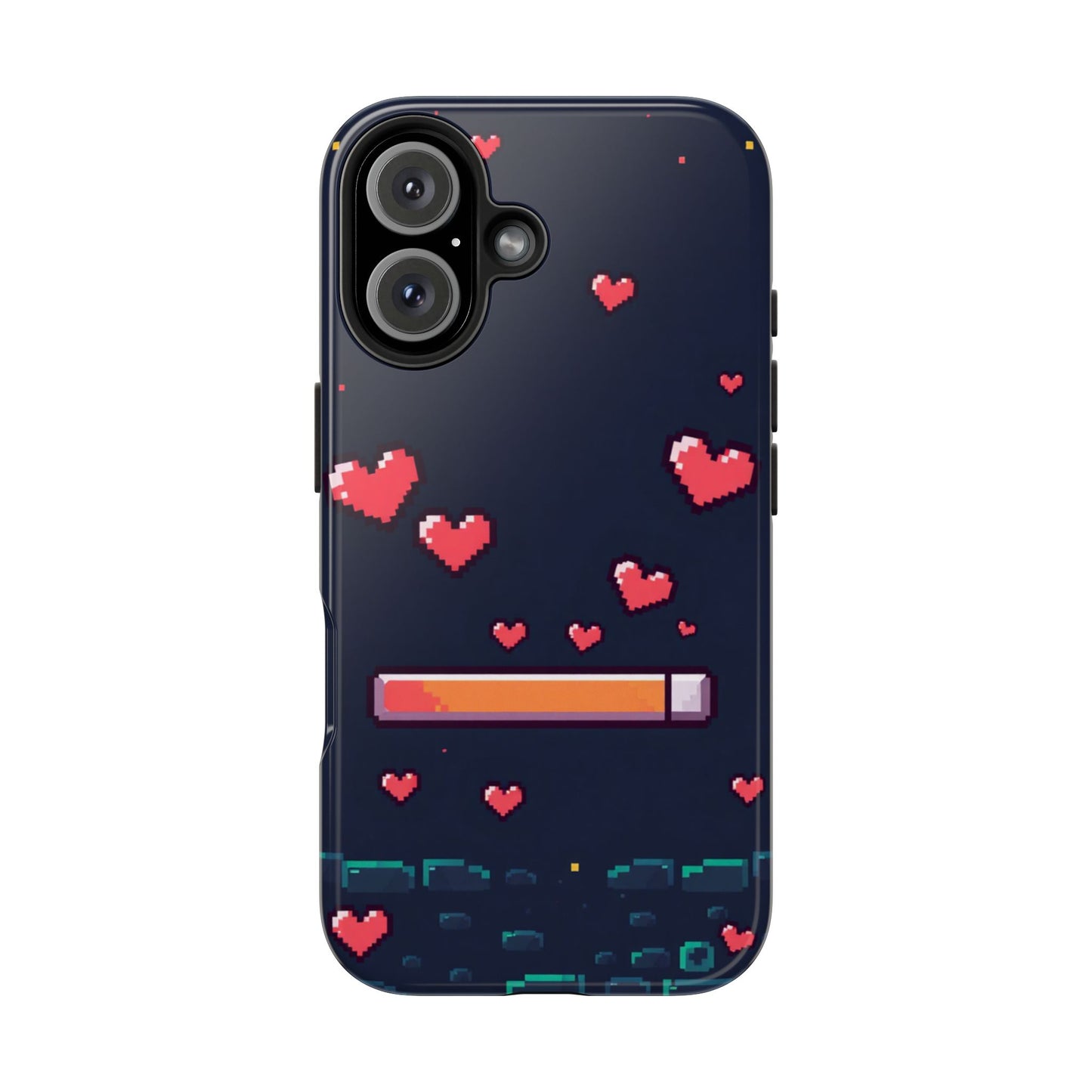Pixel Heart Tough Phone Case - Retro Gamer Style for Valentine's Day