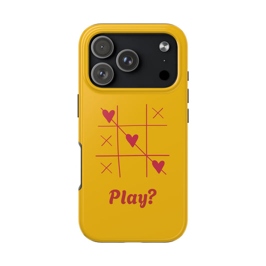 Heart Game Tough Phone Case - Fun Yellow Design for Gamers & Loved Ones - for iPhone