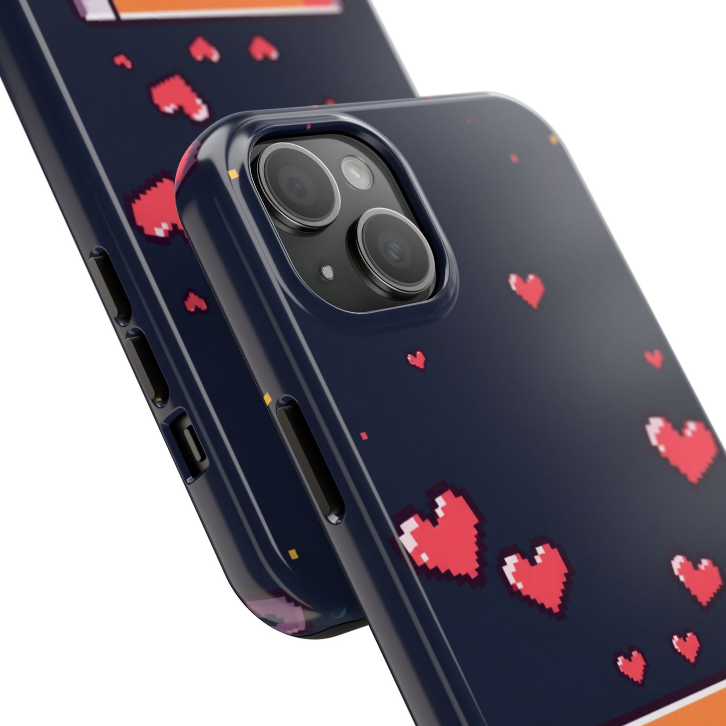 Pixel Heart Tough Phone Case - Retro Gamer Style for Valentine's Day