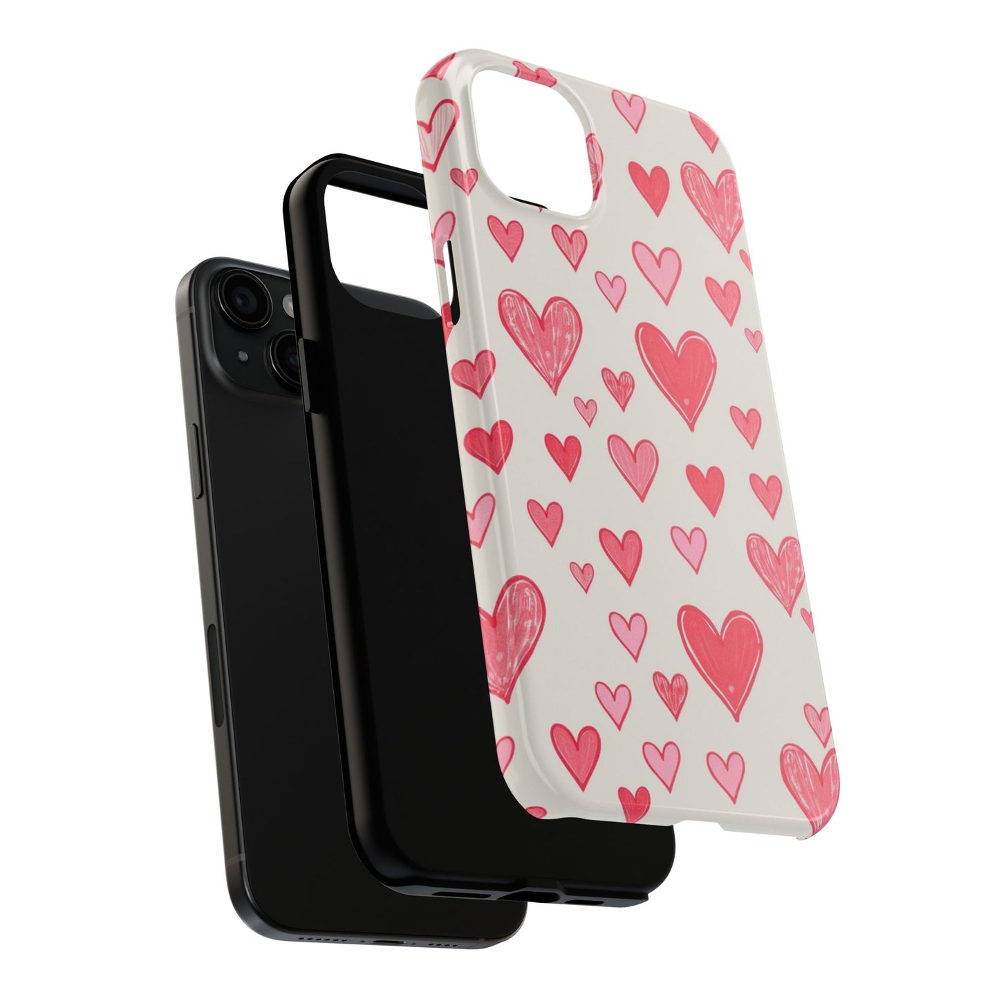 Heart Pattern Tough Phone Case - Cute and Stylish Protection