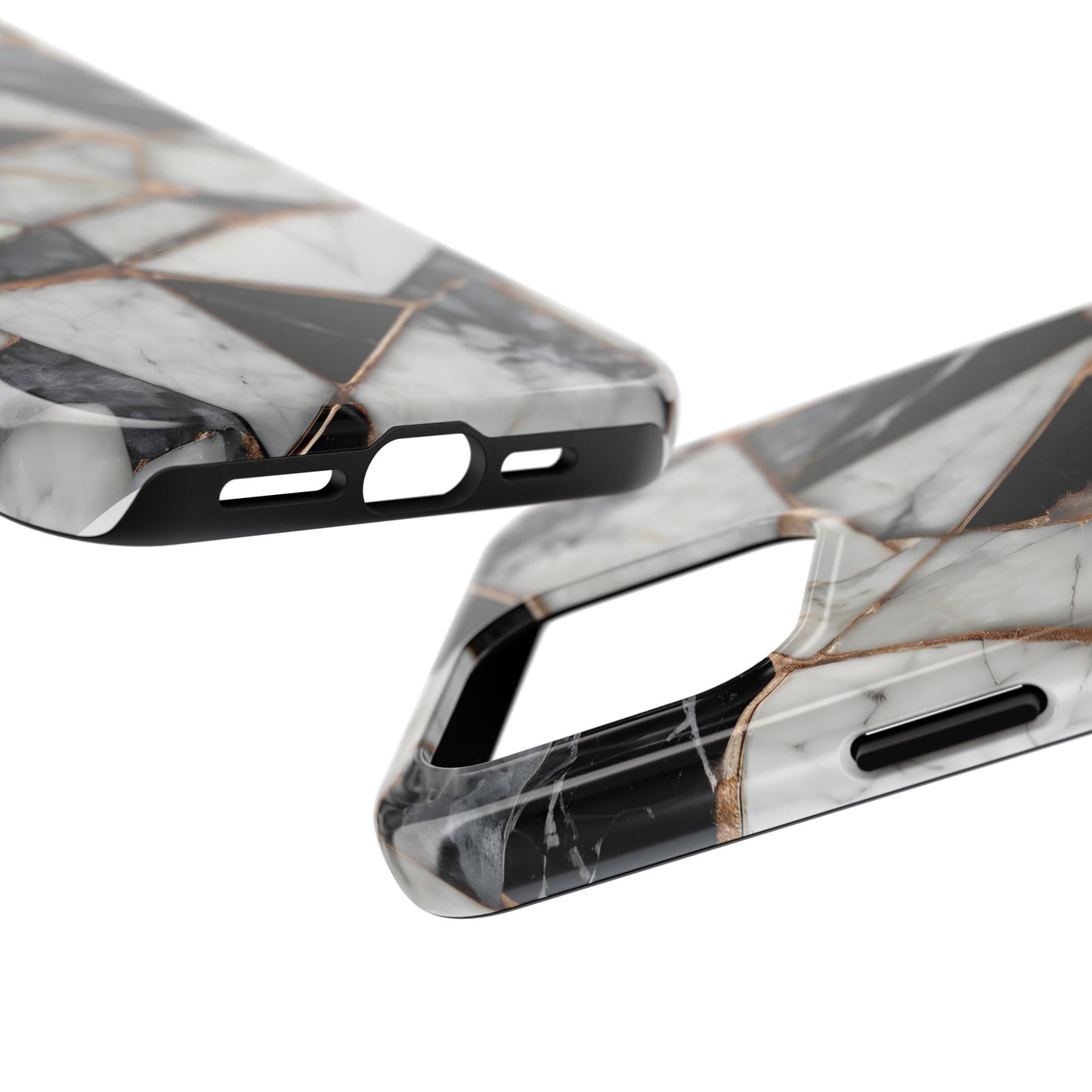 Elegant Marble Tough Phone Case - Stylish Protection for iPhone