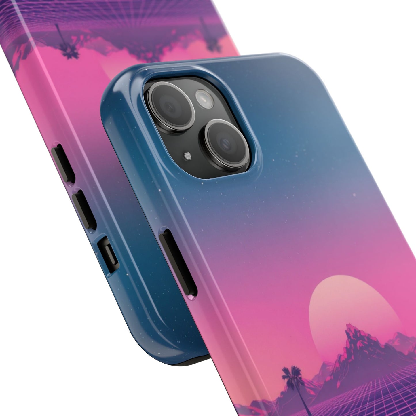 Retro Aesthetic Tough Phone Case - Vibrant Sunset Design