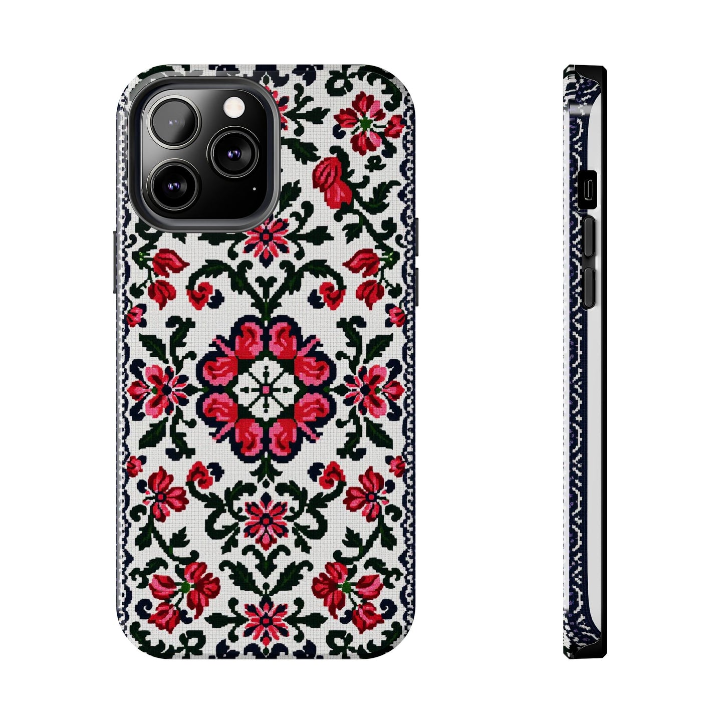 Traditional Knit Floral Design | Tough Phone Case - Durable Protection for iPhone
