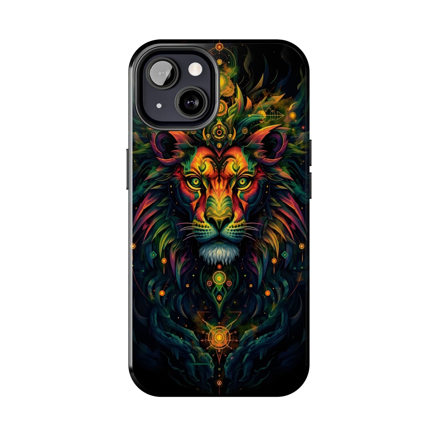 Vibrant Mystical Lion Art Tough Phone Case - Bold Protector for Animal Lovers - for iPhone