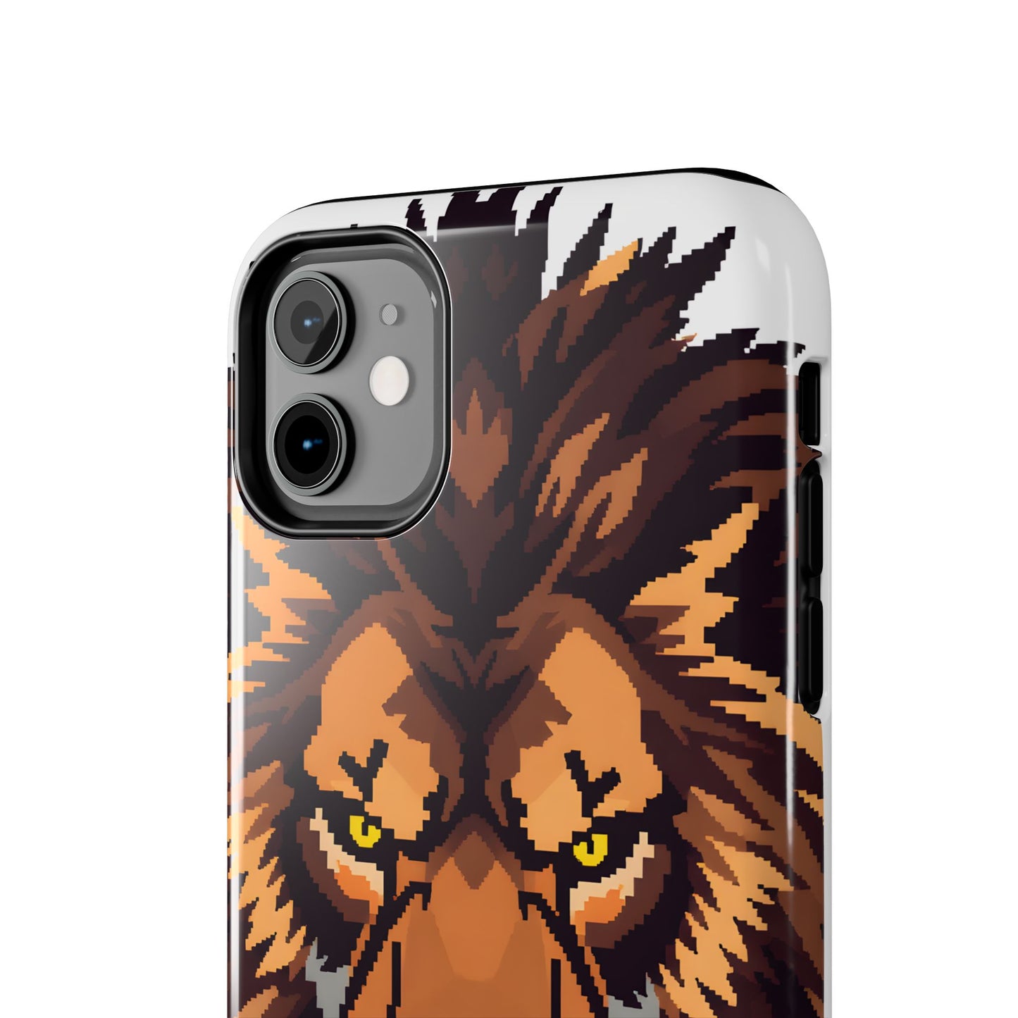 Fierce Pixelated Lion Tough Phone Case - Durable Design for Animal Lovers - for iPhone
