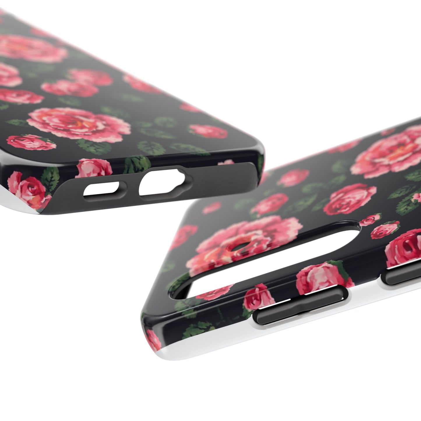 Pixelated Floral Tough Phone Case - Elegant Rose Design for Protection & Style - for iPhone