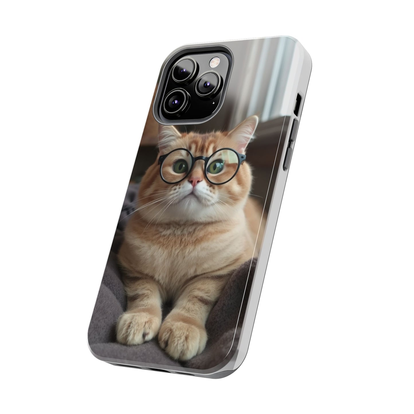 Cute Cat Glasses Tough Phone Case - Fun & Stylish Protection for Cat Lovers