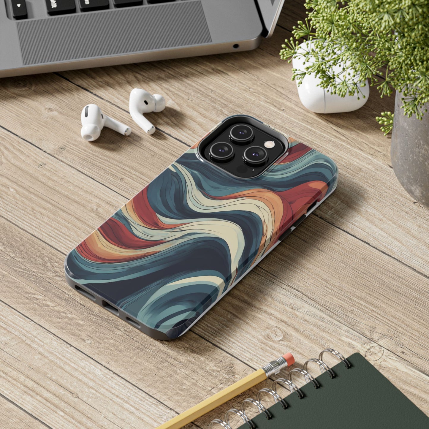 Abstract Wave Tough Phone Case | Stylish Protection for Daily Use - for iPhone
