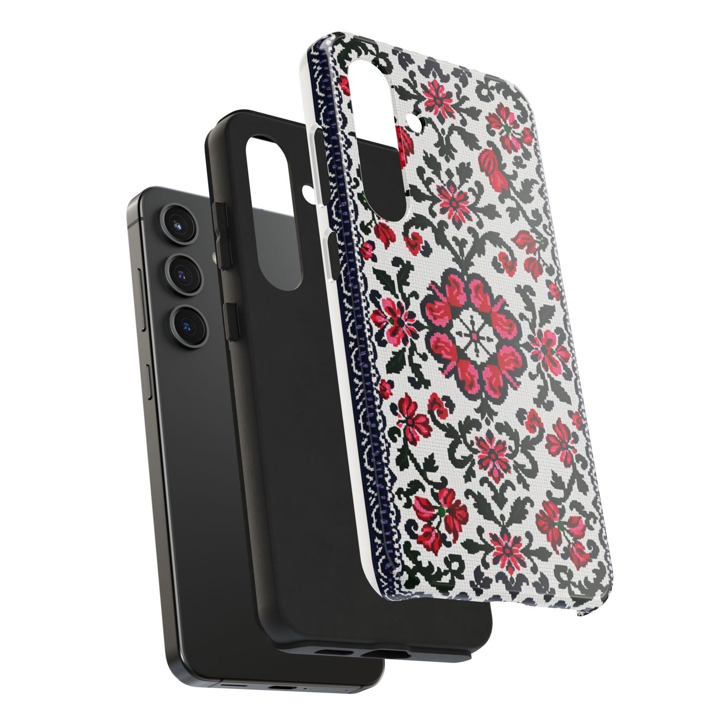 Traditional Knit Floral Design | Tough Phone Case - Durable Protection for iPhone