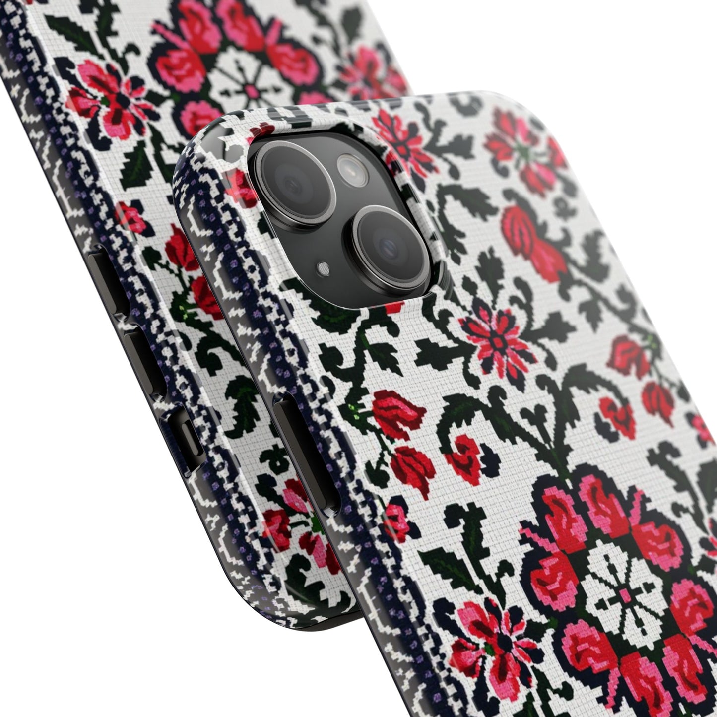Traditional Knit Floral Design | Tough Phone Case - Durable Protection for iPhone