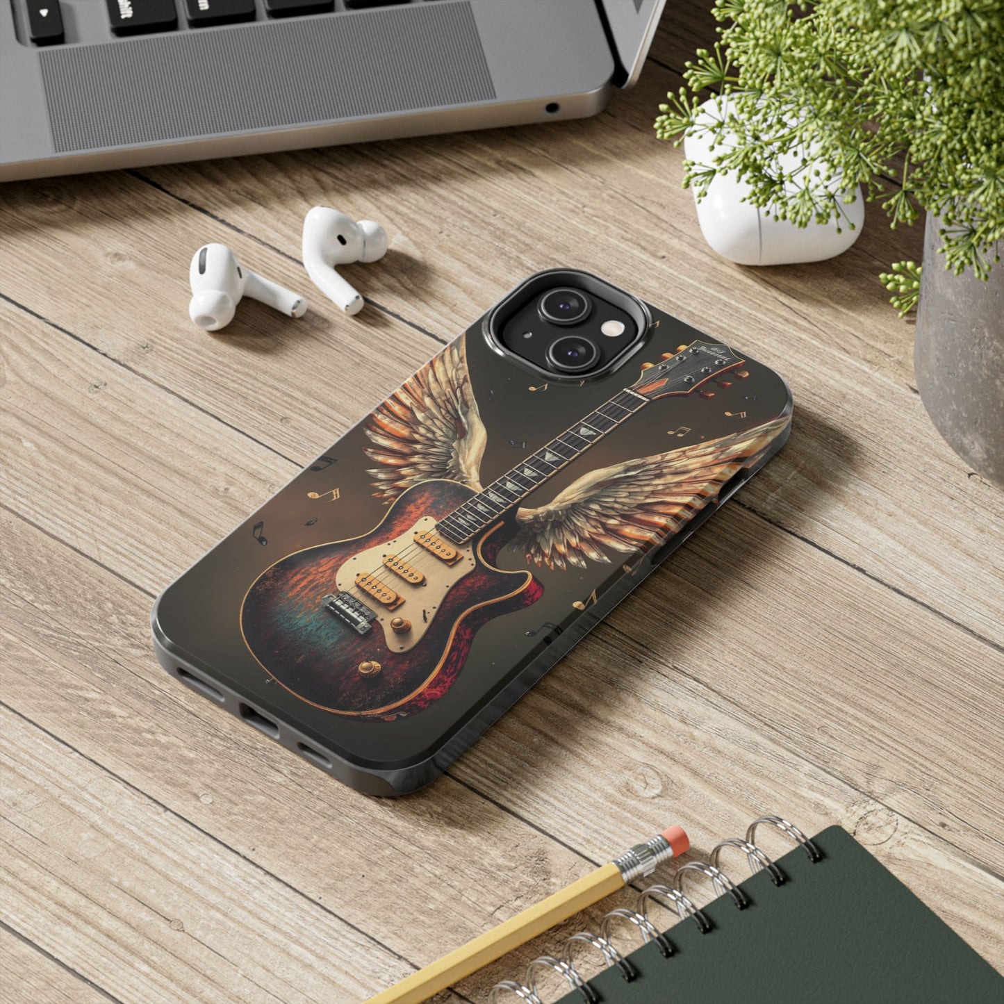Inspirational Guitar Wing Phone Case - Tough Protection for Music Lovers