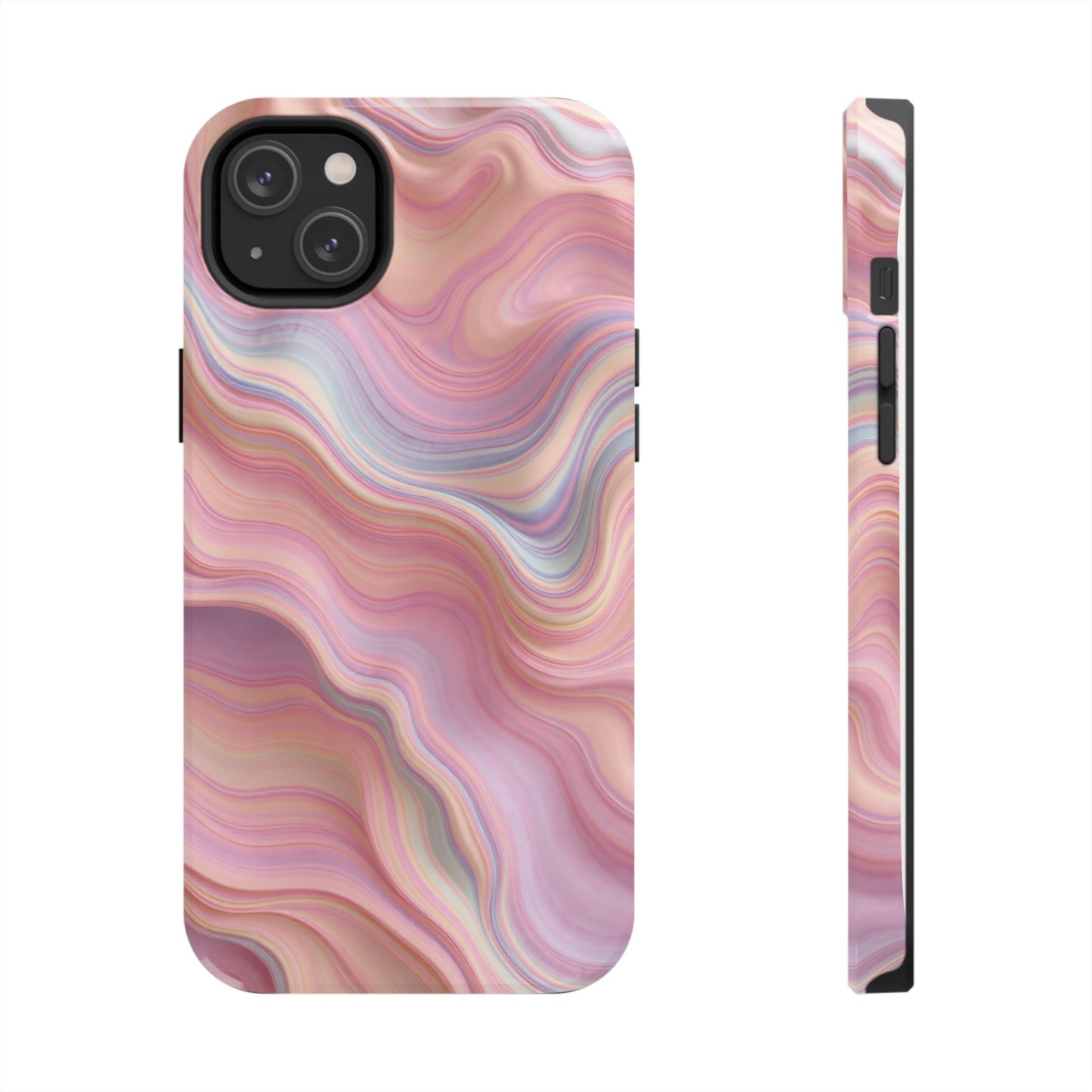 Stylish Tough Phone Cases - Abstract Pink Marble Design