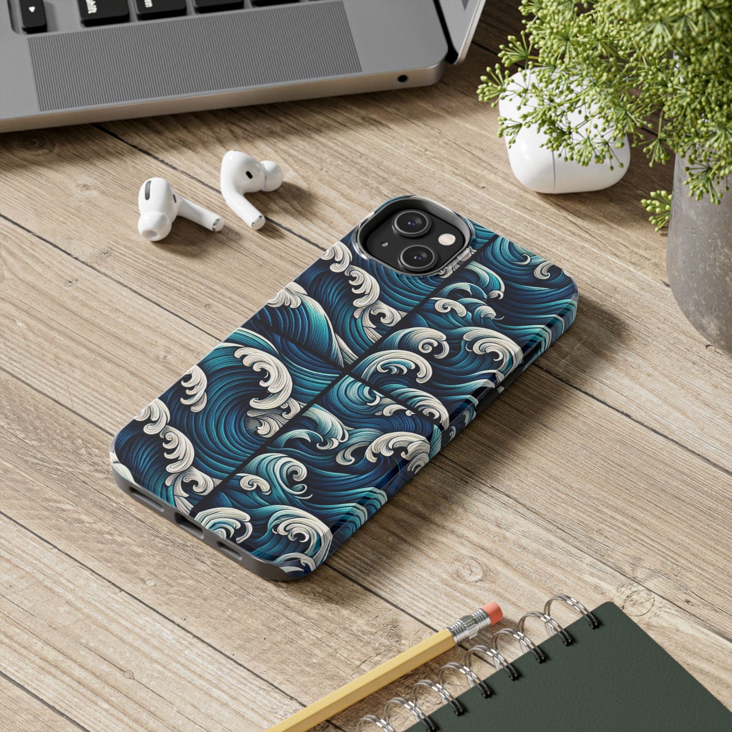 Ocean Waves Tough Phone Case - Durable Protection with Artistic Design - for iPhone