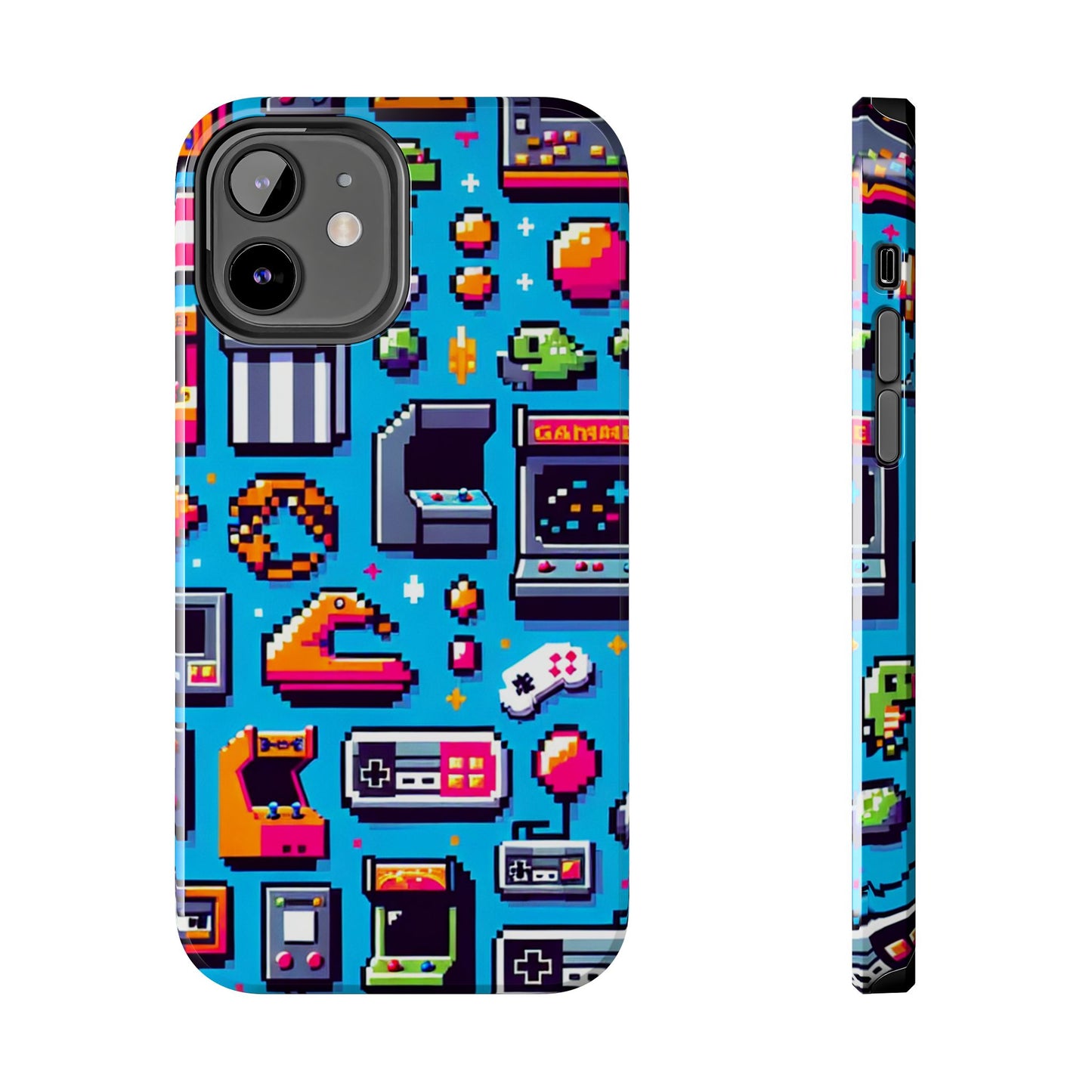 Retro Gaming Tough Phone Case - Pixel Art Design for Gamers - for iPhone