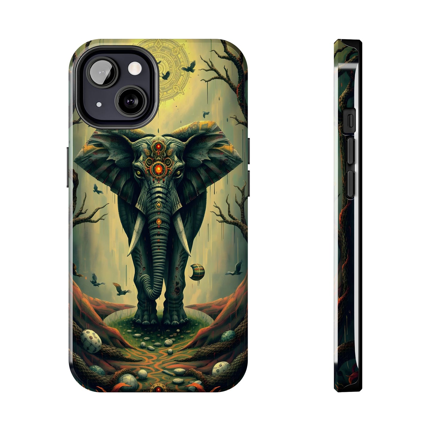 Mystical Forest Elephant Tough Phone Case | Vibrant Design for Nature Lovers - for iPhone