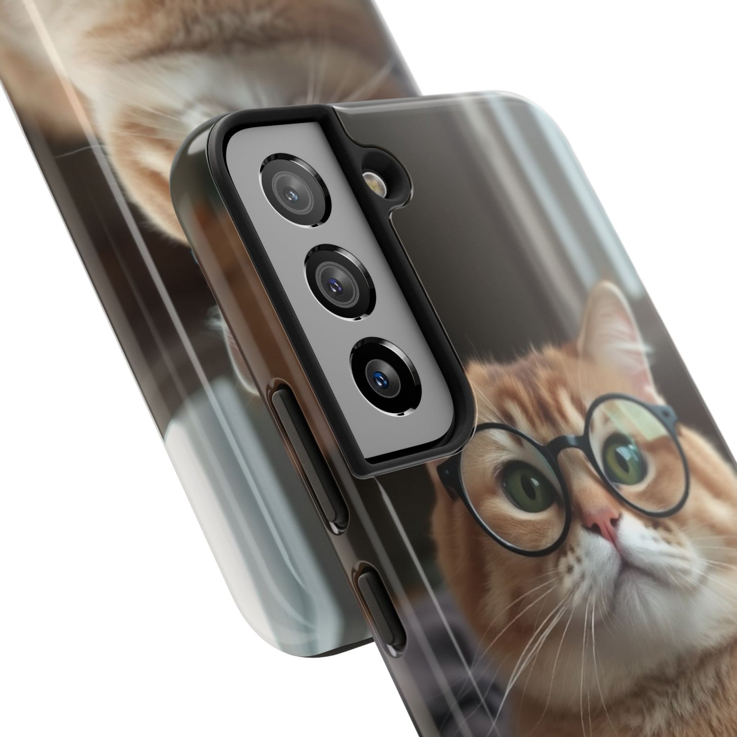 Cute Cat Glasses Tough Phone Case - Fun & Stylish Protection for Cat Lovers