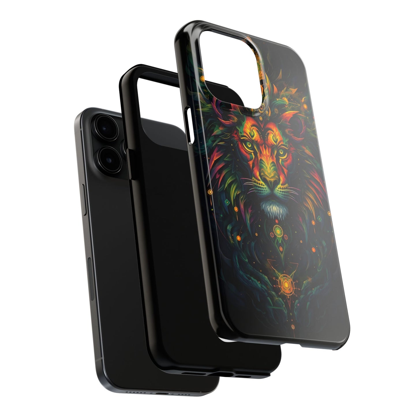 Vibrant Mystical Lion Art Tough Phone Case - Bold Protector for Animal Lovers - for iPhone