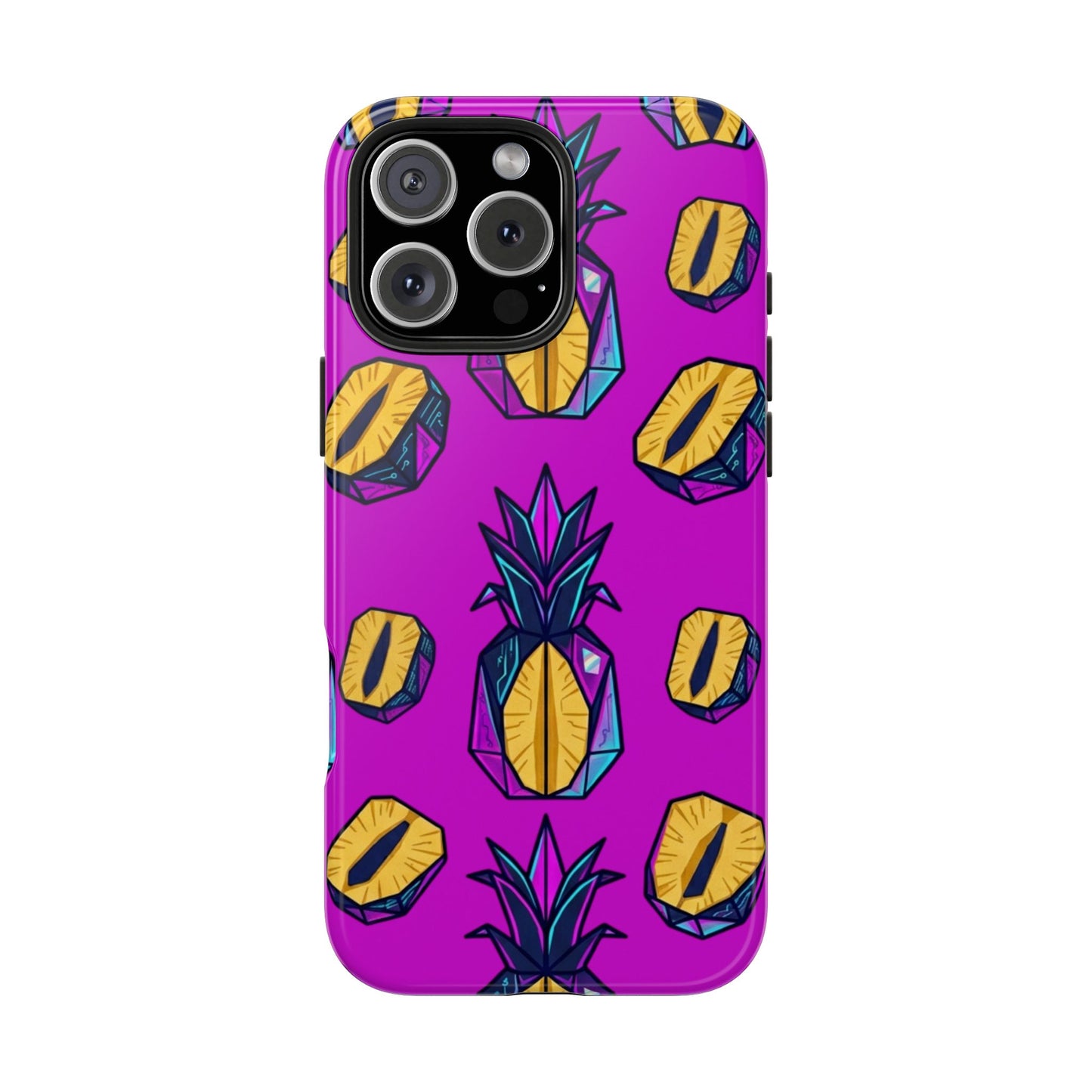 Cyberpunk Origami Pineapple iPhone Case