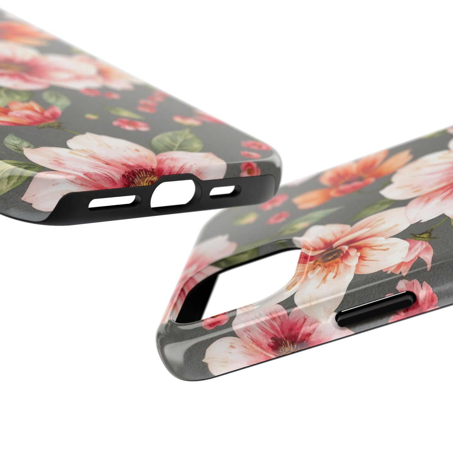 Floral Pink Tough Phone Case - Stylish & Durable Floral Design - for iPhone