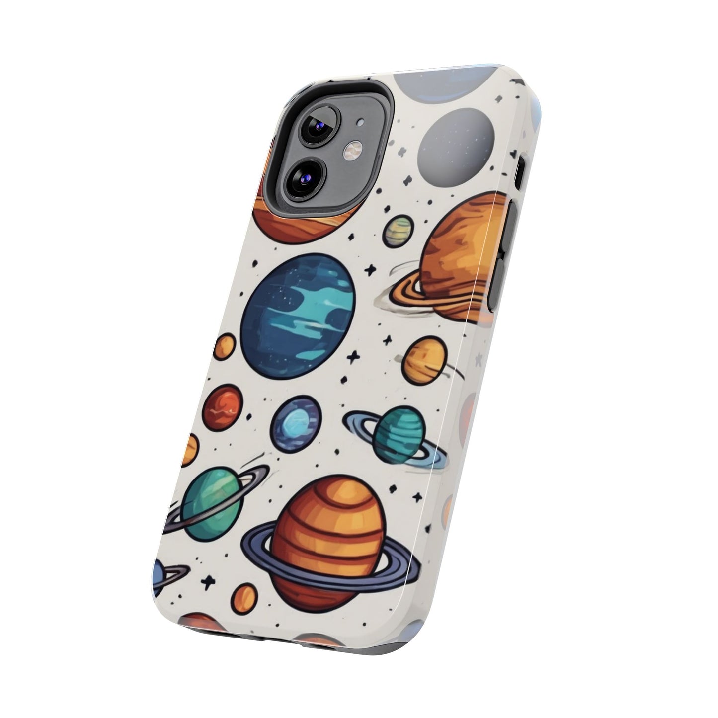 Cosmic Galaxy Tough Phone Case - Planetary Cartoon Design - for iPhone