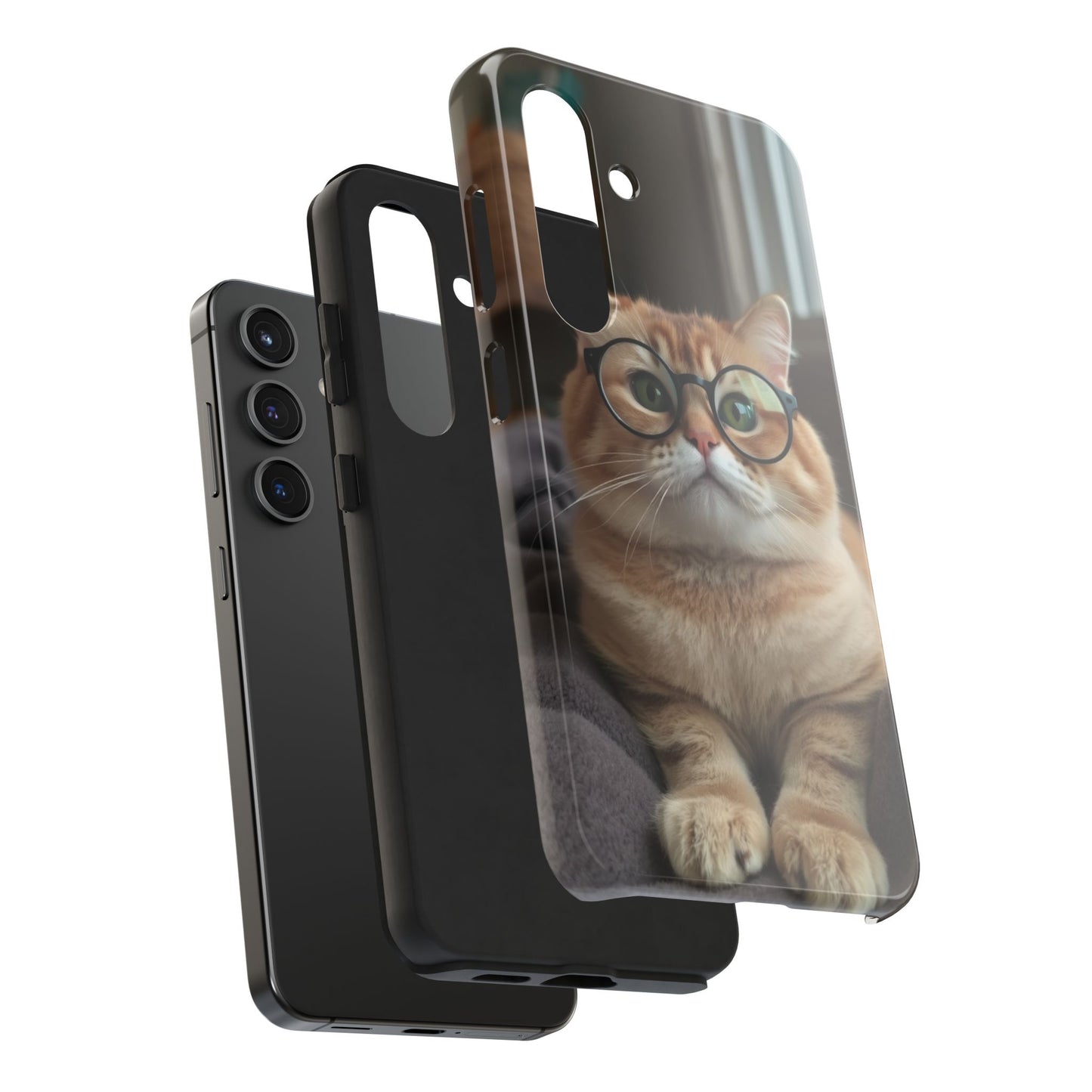 Cute Cat Glasses Tough Phone Case - Fun & Stylish Protection for Cat Lovers