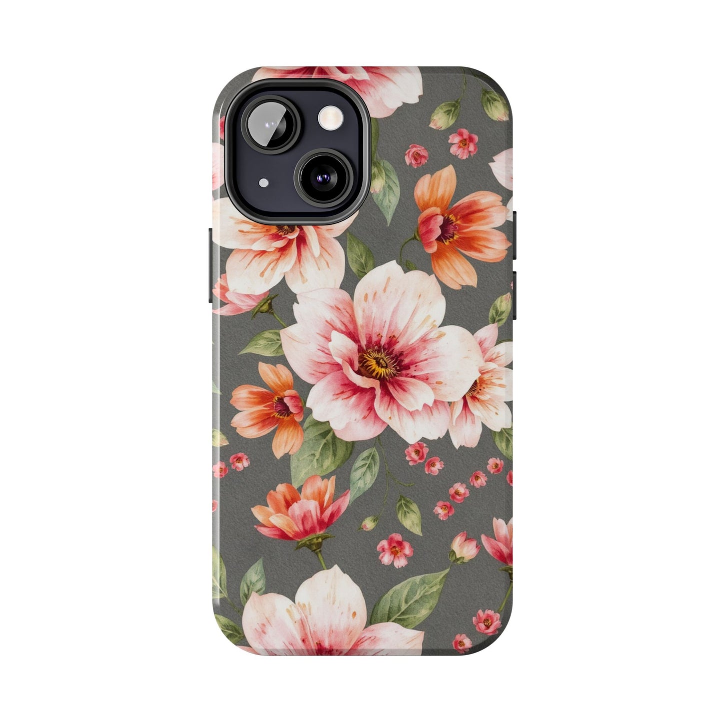 Floral Pink Tough Phone Case - Stylish & Durable Floral Design - for iPhone