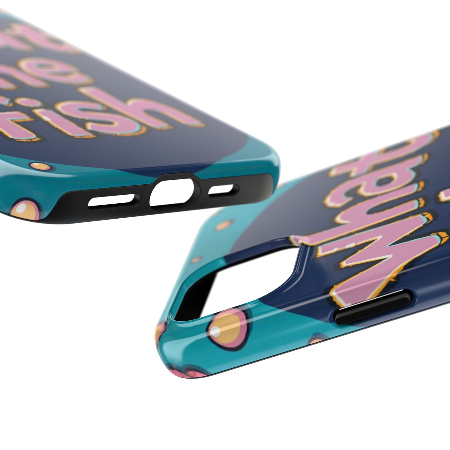 Playful Tough Phone Case - "What the Fish" Design